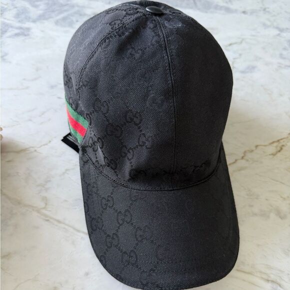Gucci Accessories - Black Gucci Canvas Baseball Cap
